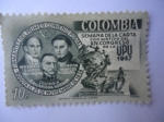 Sellos de America - Colombia -  Semana de la Carta, con motivo del XIV Congreso de U:P:U. 1957