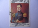 Stamps : America : Colombia :  José María Córdoba - Sesquicentenario de la Batalla de Junín (1824-08.06) y Ayacucho (1824-12-09) 