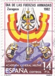 Stamps Spain -  día de las fuerzas armadas- Zaragoza       (D)