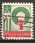 Stamps United States -  Navidad 1962.