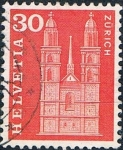 Sellos de Europa - Suiza -  SERIE BÁSICA 1960-63. CATEDRAL DE ZURICH. Y&T Nº 648