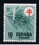 Stamps Spain -  Edifil  1085  Pro Tuberculosos. Cruz de Lorena en rojo.  