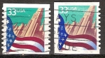 Stamps United States -  Bandera en la Ciudad,