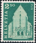 Sellos de Europa - Suiza -  SERIE BÁSICA 1967. IGLESIA DE SAN OSWALDO, EN ZUG. Y&T Nº 797