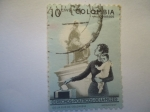 Stamps Colombia -  Derechos Políticos de la Mujer- Estatua de Policarpa Salabarrieta