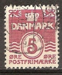 Stamps Denmark -  Lineas onduladas.Numeral.