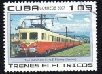Stamps Cuba -  Trenes eléctricos - Tren interurbano Lions St. Etienne (Francia)