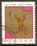 Stamps Poland -  Juegos Olímpicos de Tokio. Los ganadores polacos medalla.