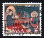 Stamps Spain -  Navidad 1971 - Fragmento del altar de Aviá