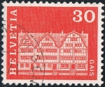 Sellos de Europa - Suiza -  SERIE BÁSICA 1968. EDIFICIOS. CASAS, EN GAIS. Y&T Nº 819