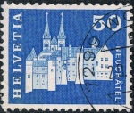 Sellos de Europa - Suiza -  SERIE BÁSICA 1968. EDIFICIOS. CASTILLO Y COLEGIATA DE NEUCHÂTEL. Y&T Nº 820