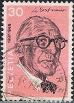 Sellos de Europa - Suiza -  HOMBRES CÉLEBRES. LE CORBUSIER, ARQUITECTO. Y&T Nº 911