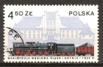 Stamps Poland -  Locomotora de vapor N º Ty51 y la estación de Gdynia,(1933).