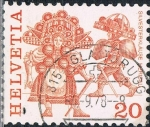 Sellos del Mundo : Europa : Suiza : SERIE BÁSICA 1977. COSTUMBRES POPULARES. LAS SYLVESTERKLAUSEN, DE HERISAU. Y&T Nº 1035