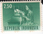 Sellos del Mundo : Asia : Indonesia : Operario