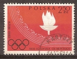 Stamps Poland -  XVII Juegos Olímpicos de Roma.Llama olímpica.