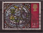 Stamps United Kingdom -  Navidad- Vidriera catedral de Canterbuby