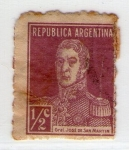 Stamps Argentina -  6  Gral. José de San Martín 