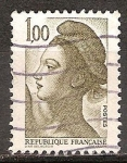 Stamps France -  Liberty (Libertad de guiar al pueblo de Delacroix).