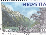 Stamps Switzerland -  Homenaje al General Suworow-Paisaje de los Alpes