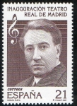 Stamps Spain -  3514-  Ignaguración del Teatro Real de Madrid. Retrato de Miguel Fleta.