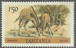 Sellos de Africa - Tanzania -  JIRAFAS