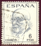 Stamps Spain -  1966 Literatos Españoles.Jacinto Benavente - Edifil:1760