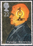 Sellos de Europa - Reino Unido -  CIENTÍFICOS Y SUS TECNOLOGÍAS. MICHAEL FARADAY, ELECTRICIDAD. M 1320