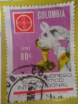 Sellos de America - Colombia -  XXXIX Congreso Eucarístico Internacional - Manos del Sacerdote y Emblema del Congreso.