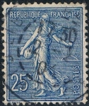 Stamps France -  SEMBRADORA FONDO DE LÍNEAS 1903-24 Y&T Nº 132