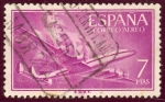 Stamps Spain -  1955-56 Superconstellation y nao Santa Maria -Edifil:1178