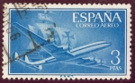 Stamps Spain -  1955-56 Superconstellation y nao Santa Maria -Edifil:1175