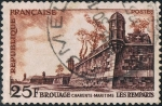 Sellos de Europa - Francia -  TURISMO 1955. MURALLAS DE BROUAGE, EN AUNIS. Y&T Nº 1042