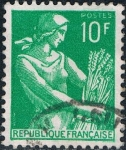 Sellos de Europa - Francia -  COSECHADORA 1957-59. Y&T Nº 1115A