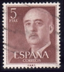 Stamps Spain -  1955-56 General Franco - Edifil:1160