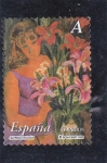 Stamps Spain -  La mujer y las flores- Pintor Alfredo Roldán     (M)