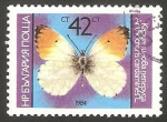Stamps : Europe : Bulgaria :  2885 - mariposa antocharis cardamines