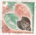 Sellos de Europa - Espaa -  Congreso Mundial de Psiquiatría-Madrid 1966   (N)