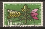 Stamps Switzerland -  Feria Agrícola, Lucerna 1954.