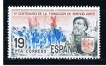 Stamps Spain -  Edifil  2584  IV Cente.de la fundación de Buenos Aires.  