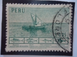 Stamps Peru -  Industria Pesquera- Lancha Bolichera.