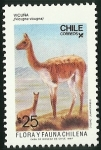 Stamps Chile -  VICUÑA - FLORA Y FAUNA DE ISLA JUAN FERNANDEZ