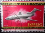 Sellos de America - Colombia -  Historia de la Aviación Colombiana- ¨Jet Boeing 727¨