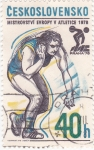 Sellos del Mundo : Europe : Czechoslovakia : CAMPEONATO DE EUROPA DE ATLETISMO- PRAGA-78 Lanzamiento de Pesas