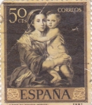 Stamps Spain -  PINTURA- Rebeca y Eliezer   - (B.E.Murillo) (R)