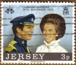 Stamps United Kingdom -  Yersey, Royal Wedding