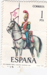 Stamps Spain -  Lancero del Regimiento de Calatrava 1844-UNIFORMES MILITARES   (S)