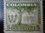 Sellos del Mundo : America : Colombia : 1 Congreso Forestal 12-X-1945