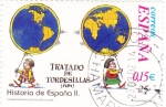 Stamps : Europe : Spain :  Tratado de Tordesillas-HISTORIA DE ESPAÑA II    (S)