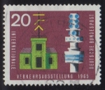 Stamps Germany -  1965 Exposición Internacional de Transportes. Telégrafos y Torre de comunicaciones - Ybert:343